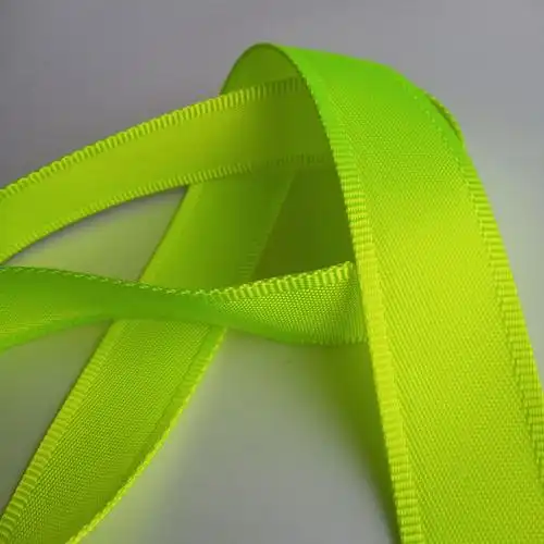 荧光黄绿色锁边织带3.8cm 仿尼龙材质 厚度0.9mm 仿尼龙锁边 现货