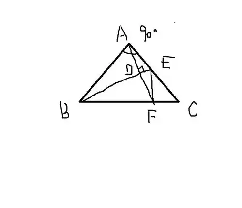 等腰直角三角形abc中,e是ac的中点,af⊥be于d,求证:角aeb=角fec