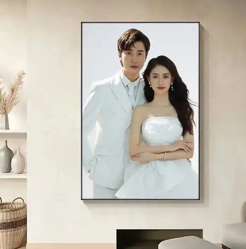 把婚纱照做成大相框也太高级了氛围感满满