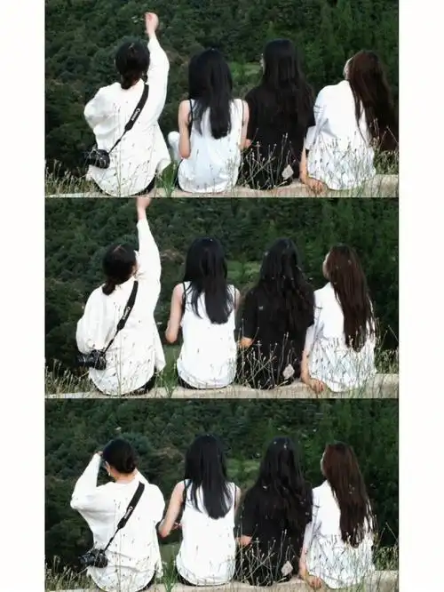 四人拍照姿势 #室外拍照  #姐妹合照