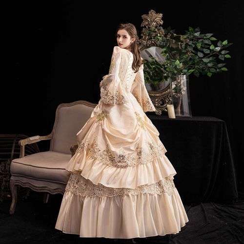 新款香槟欧式宫廷服皇后化妆童话主持年会走秀影楼演出礼服女
