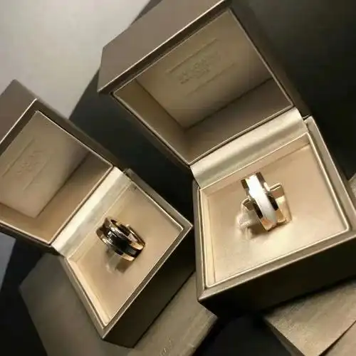 昂朗(anglang) bulgari宝家陶瓷戒指小红人慈善款玫瑰金弹簧男女戒