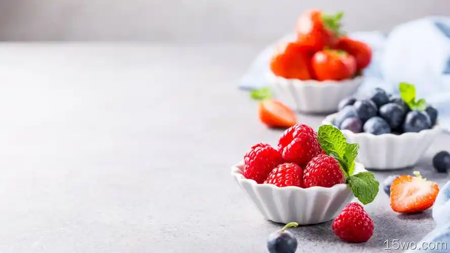 食物 浆果 水果 静物 树莓 蓝莓 高清壁纸 4096x2160壁纸 小清新壁纸