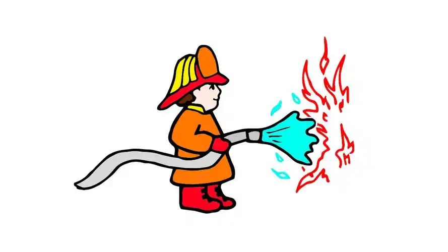消防员救火怎么画 - 简笔画 - 懂得