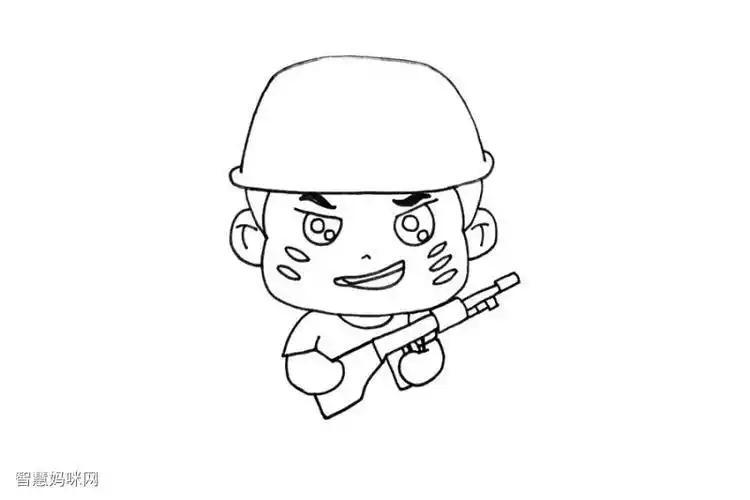 谢谢敬礼简笔画高清小兵卡通图片q版敬礼军人简笔画敬礼军人