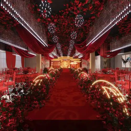 全景中式婚宴大厅 婚礼现场3d模型