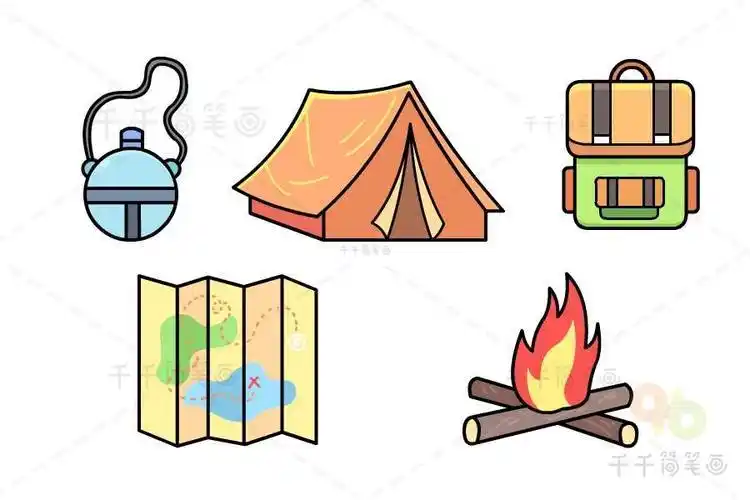 野营地简笔画