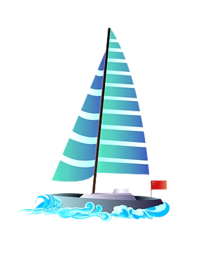 矢量手绘卡通帆船