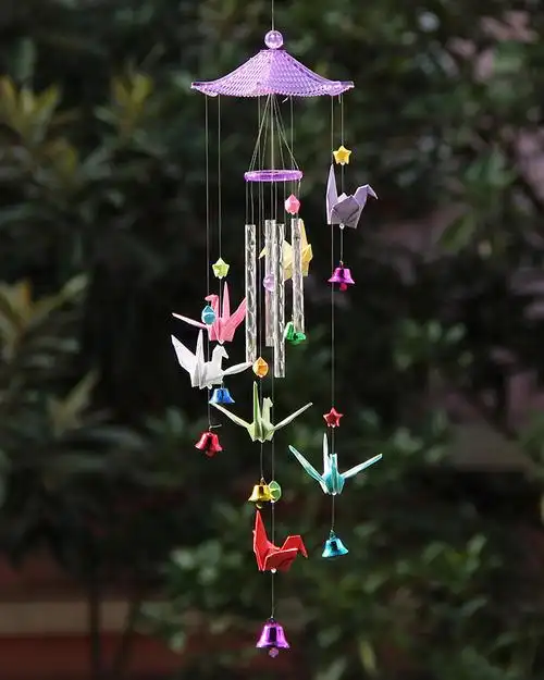 diy风铃材料包 亭帽折纸幸运星星千纸鹤风铃创意手工礼物宿舍装饰