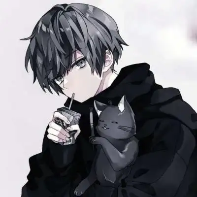 唐崎夜雨二次元黑白超酷男头