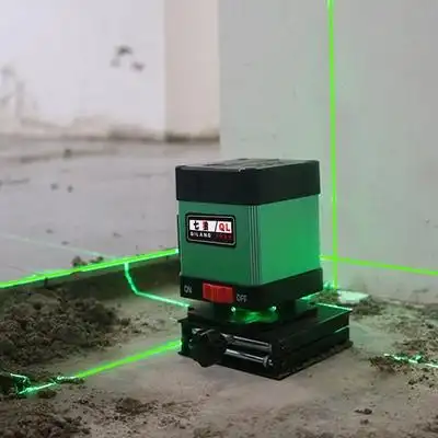 七狼12线水平仪绿光贴墙仪贴地仪高精准度强光地平仪地线仪铺地.