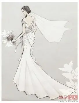婚纱设计图手稿大图彩铅-搜狗搜索