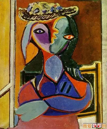 毕加索《双臂抱胸的女人》_毕加索天价人物抽象油画作品赏析