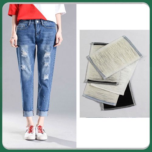 牛仔裤补洞手工拉丝膝盖用布专用破洞贴补缝补布贴
