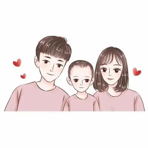 一家三口头像,用手绘头像记录美好瞬间,你喜欢吗?