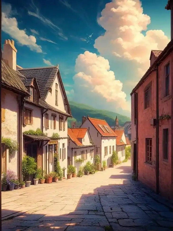 在哪一个动漫里见过这些房子和街道呢?#动漫 #ai #治愈系 - 抖音