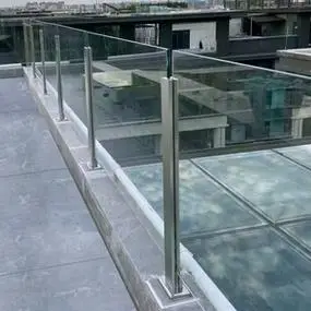 304不锈钢室内外阳台栏杆轻奢楼梯钢化玻璃扶手简约现代护栏立柱