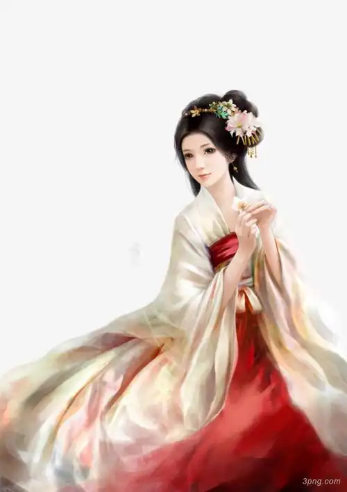 宫廷罗裙美女png素材透明免抠图片动植人物