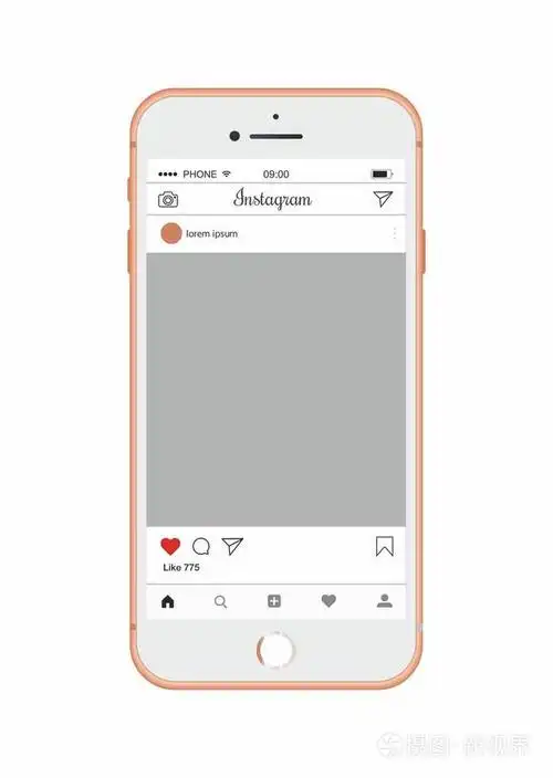 手机样本 instagram insta 矢量模板智能手机