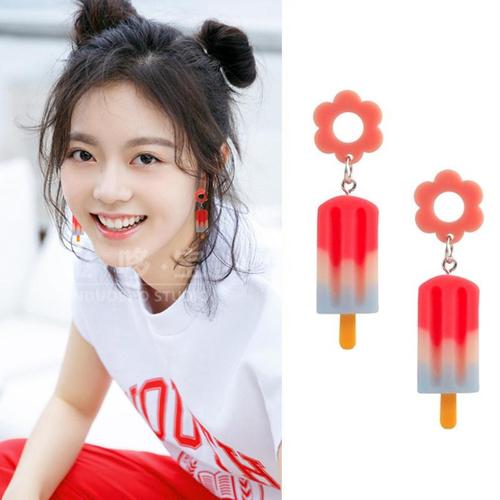 少年派赵今麦同款耳环925银针冰淇淋雪糕耳坠耳饰林妙妙耳钉女夏