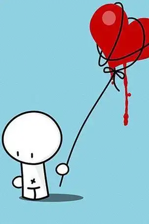 一个人孤单的卡通简笔画