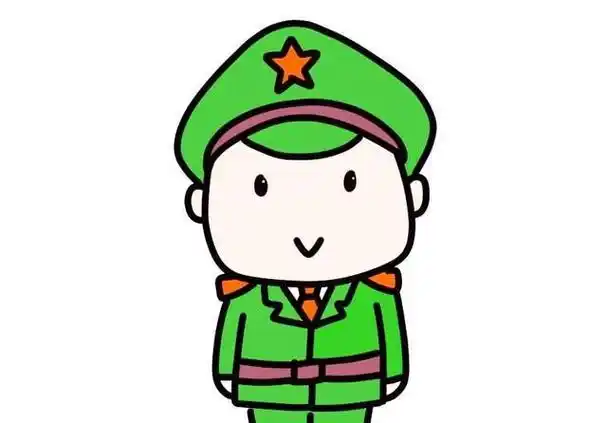 敬礼的军人简笔画 敬礼的军人简笔画侧面全身