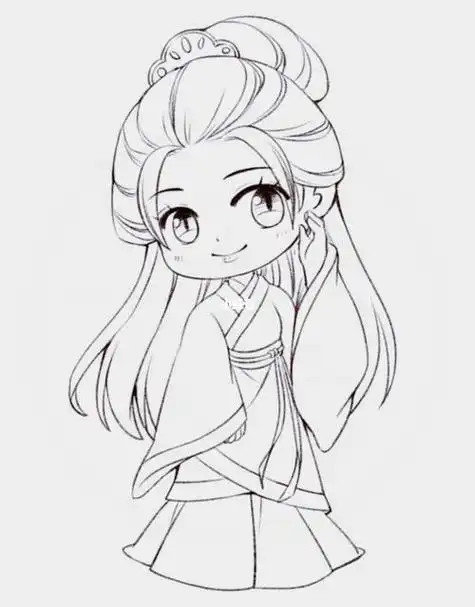 古风q版人物简笔画教程古风简笔画教程人文绘画动漫 简笔画 卡通 漫画