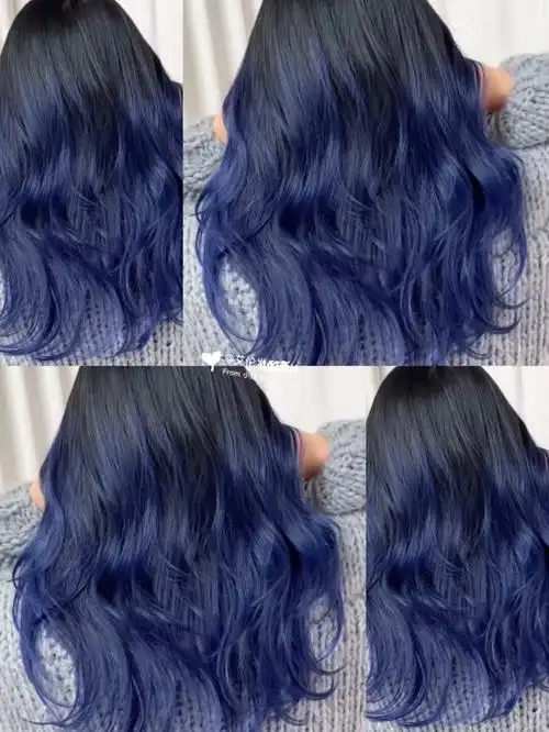 2022超火蓝灰色发尾染反复欣赏了几万遍