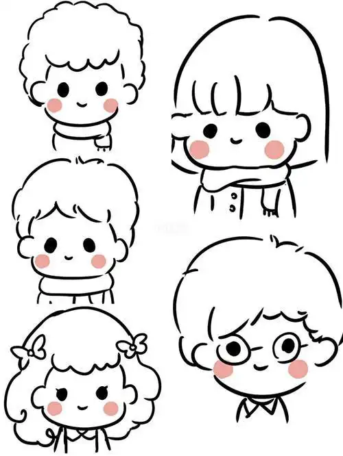 可爱的男生头像简笔画图片q版的男孩与猫咪简笔画怎么画小男孩简笔画