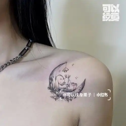 纹身原创情侣肩花