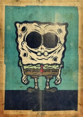 超萌无水印壁纸,黑暗版海绵宝宝