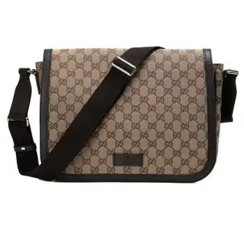 古驰男包男士双g纹单肩斜挎包代购预售 棕色大号449171【图片 价格