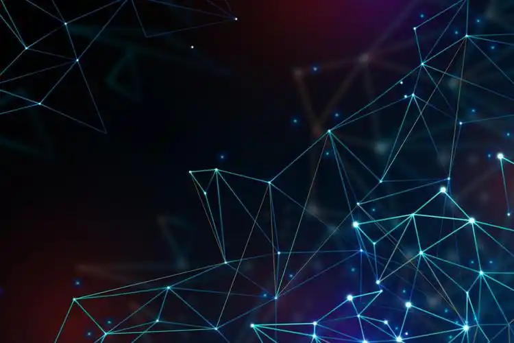 蓝色科技感十足的几何菱形图形素材