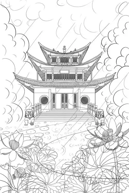 国潮插画城市插画之昆明