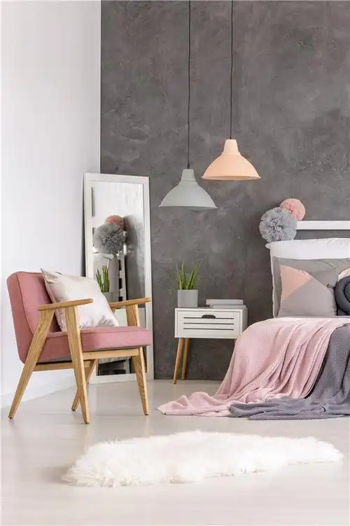 灰粉色卧室装修效果图