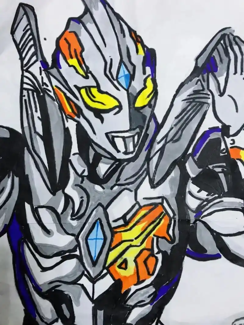 奥特曼简笔画 #画画使我快乐 #爱画画的男孩 #画了个画  - 抖音