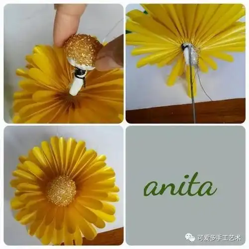 最后来看看吸管制作的小太阳花做法教程▼