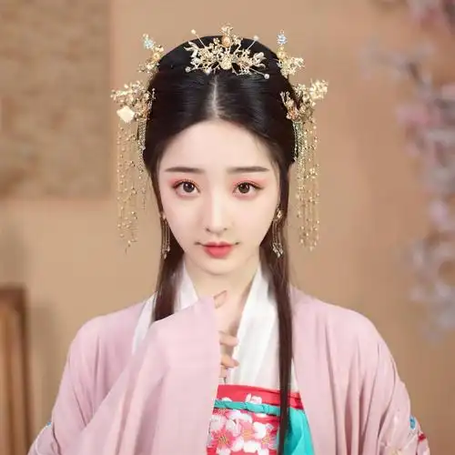 爱奢兔汉服发冠女古风凤冠头饰全套古代古装发饰仙气造型流苏步摇假