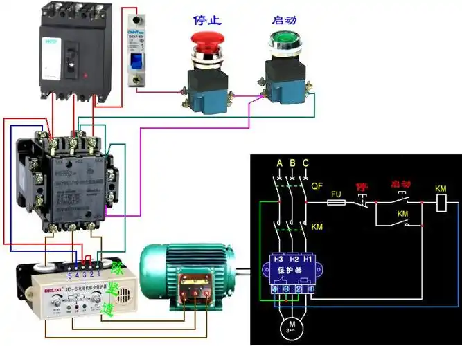 电动机综合保护器运行时显示断相,二次启动刚闭合就断开了,实测三相并