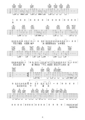 成全吉他谱刘若英c调