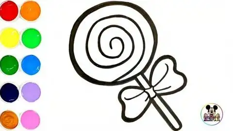 宝宝如何画草莓味棒棒糖?儿童简笔画颜色启蒙幼儿涂色涂鸦美术