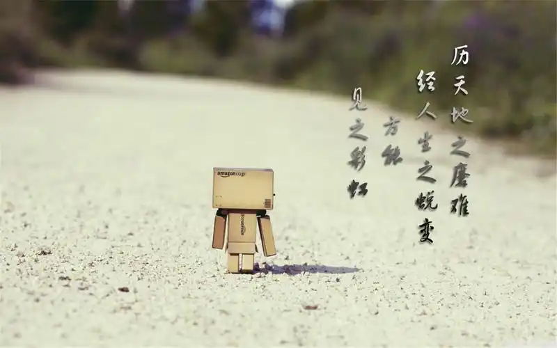 治愈系萌物纸箱阿楞唯美意境文字语录桌面壁纸下载