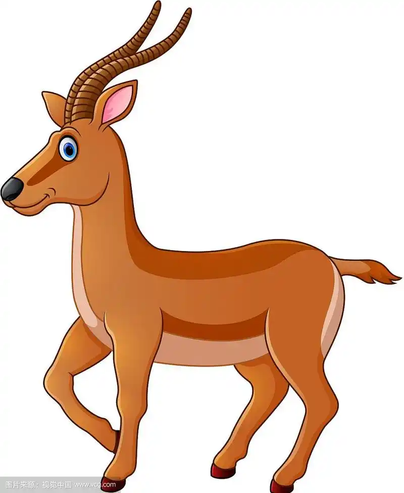 卡通可爱的羚羊