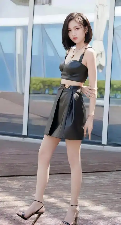 吴宣仪身穿黑色皮裙,清爽甜美,性感大方!