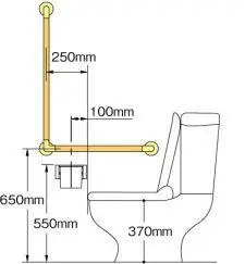 马桶边l型扶手尺寸图.