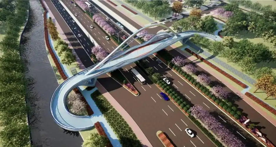 高浪路人行景观天桥方案来了你pick哪一个