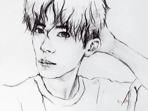 易烊千玺 素描画 壁纸 超好看的啊(`07)