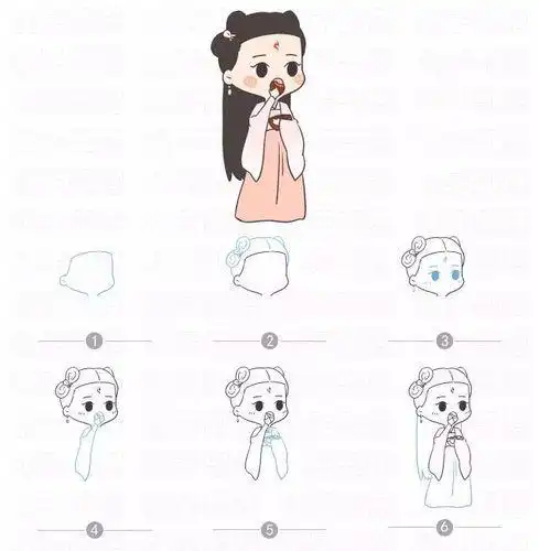 绘画教程q版简笔画迪丽热巴又美又萌