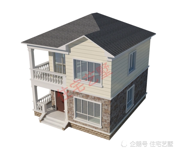 农村二层田园风别墅占地不足70平方米