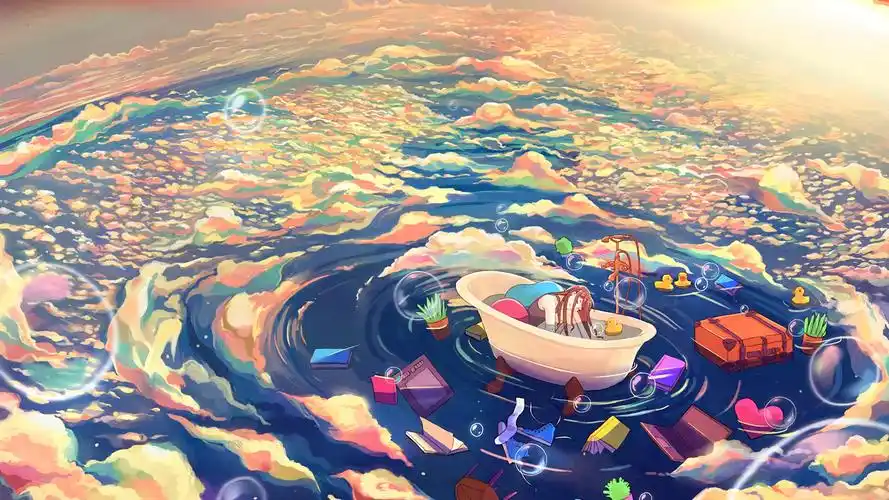 动漫唯美绚烂的烟花桌面壁纸高清大图预览1920x1080_卡通动漫下载_美